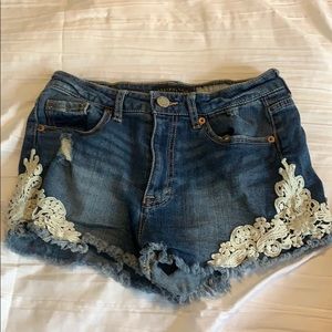 Aeropostale High Waisted Shorty Dark Blue Wash